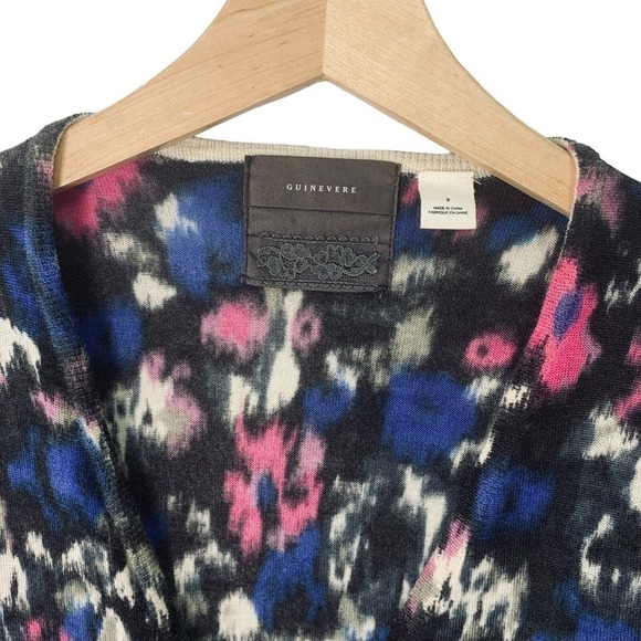 Guinevere Open Front Cardigan Sweater 3/4 Wide Sleeve 100% Merino Wool Casual - Picture 2 of 13